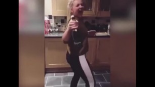 Girl Open's a Bottle with her Butt