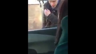 Russian Exhibitionist Girl asking Directions and Flashes for Strangers