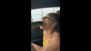 LightSkin Girl Sucks off Food (idk Why)