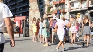 Wind Blown Upskirt over Grate
