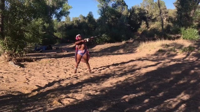 Camping. 4th of July. Outdoor. Scenic. Topless Shooting. Fast Fingering.